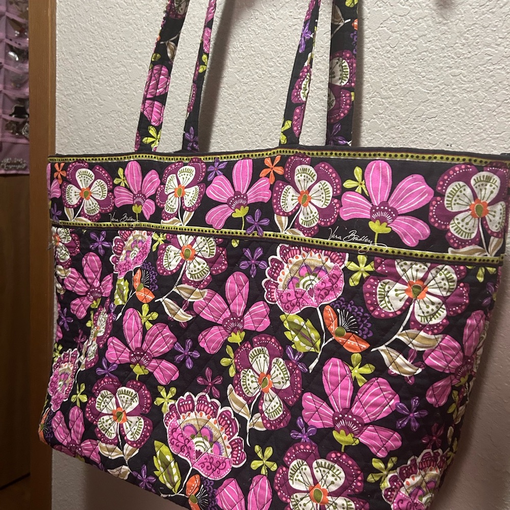 Vera Bradley Pink Floral Quilted Tote Bag